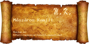 Mészáros Kamill névjegykártya